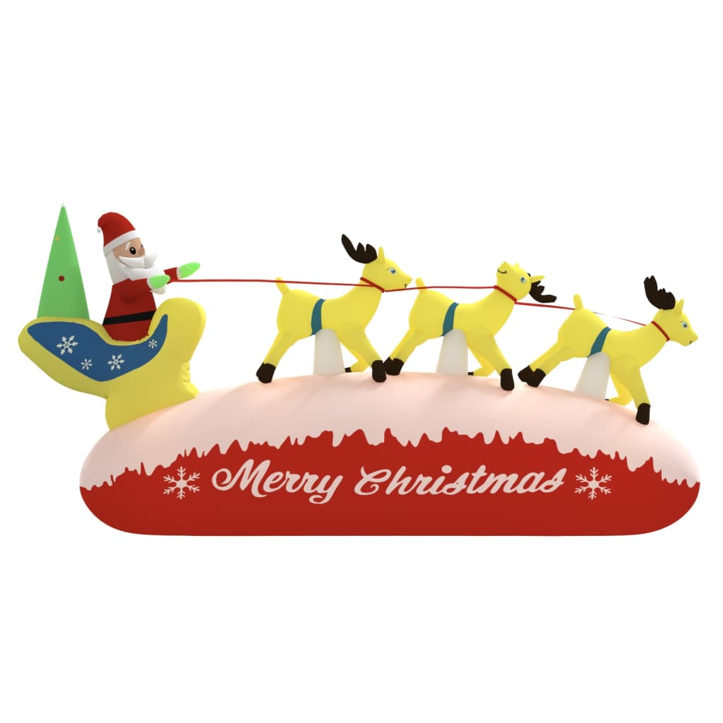 Vidaxl Weihnachtsdekoration Santa Claus und Rentier aufblasbare LED 145 cm