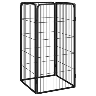 Vidaxl -Hundezwinger 4 Paneele 50 x 100 cm Pulver -Stahlschwarz