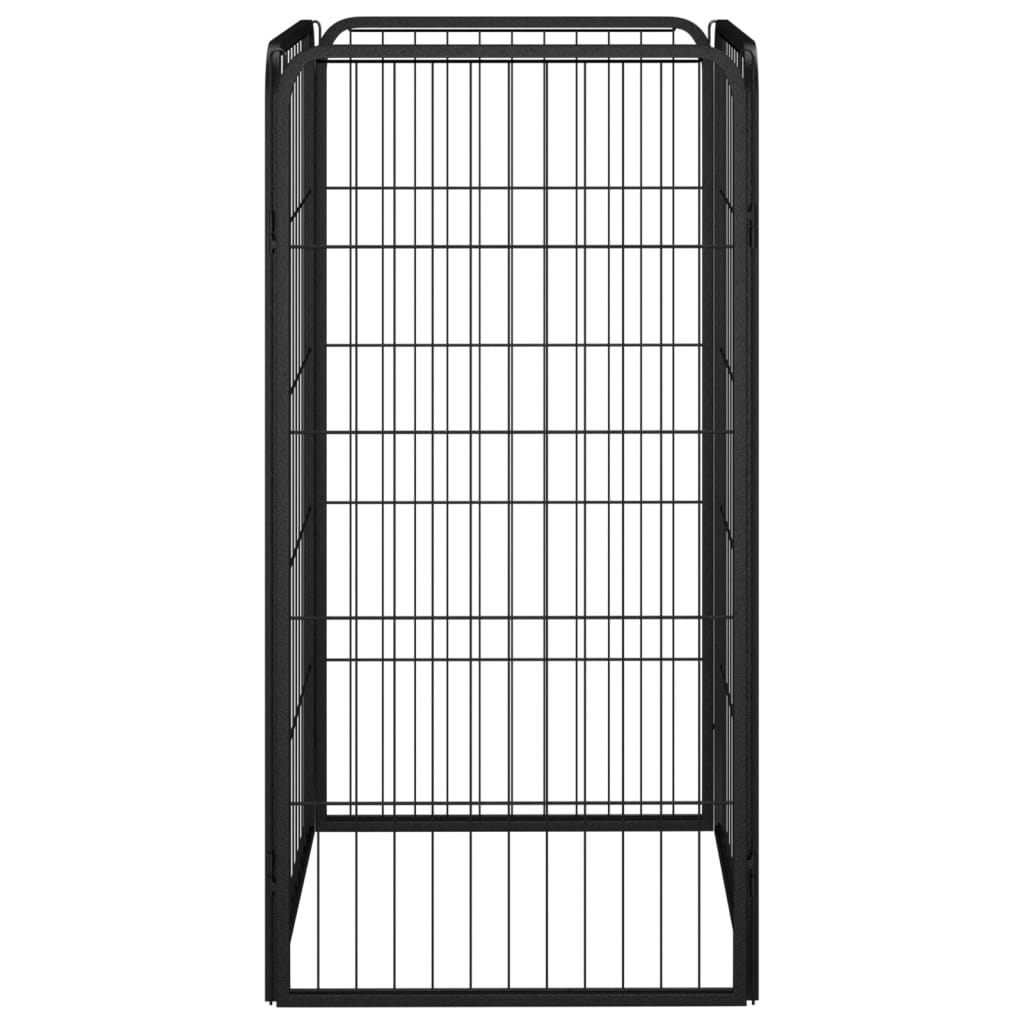 Vidaxl -Hundezwinger 4 Paneele 50 x 100 cm Pulver -Stahlschwarz