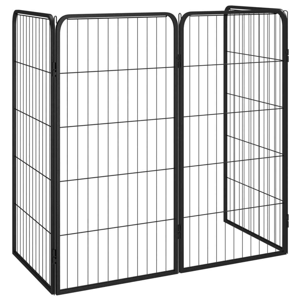 Vidaxl -Hundezwinger 4 Paneele 50 x 100 cm Pulver -Stahlschwarz