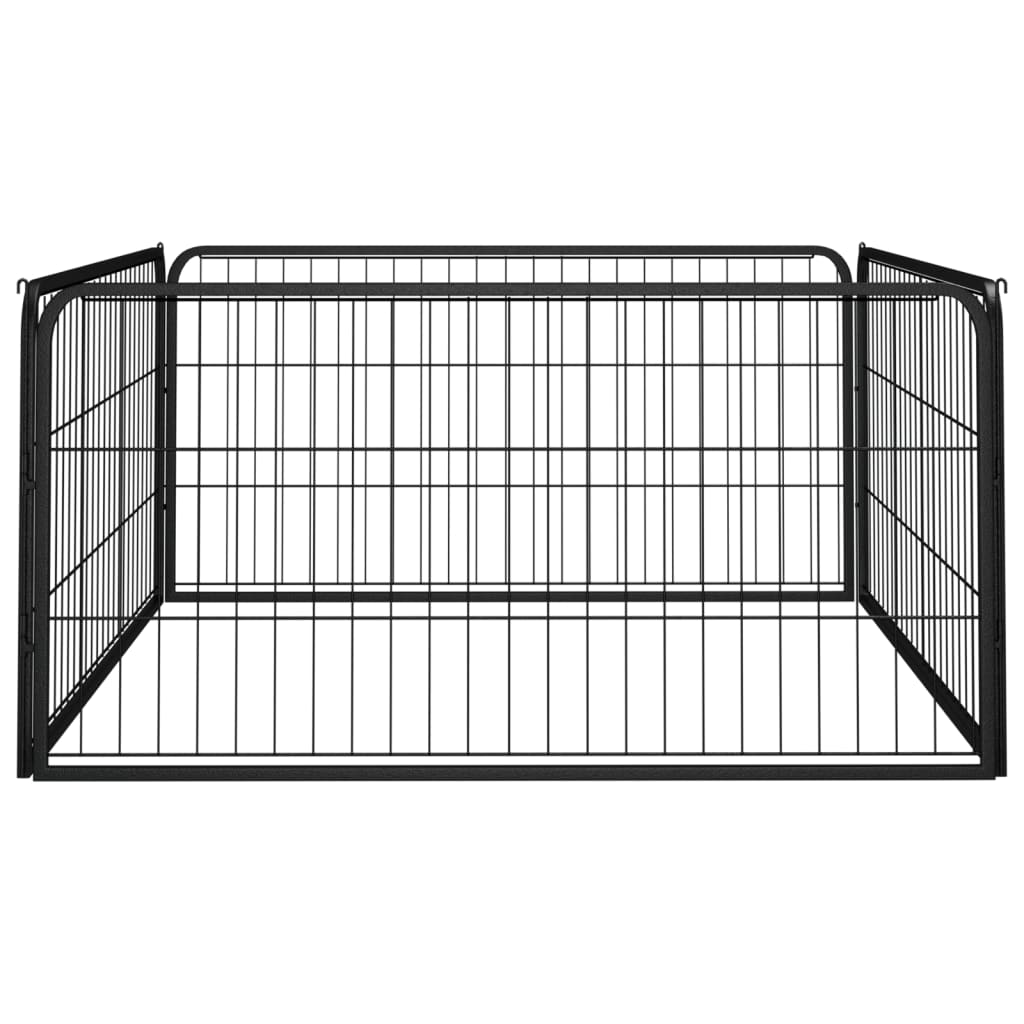 Vidaxl -Hund Kennel 4 Paneele 100x50 cm Pulver -Stahlschwarz