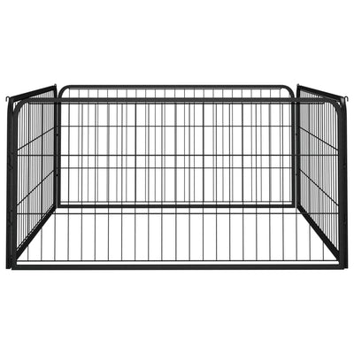 Vidaxl -Hund Kennel 4 Paneele 100x50 cm Pulver -Stahlschwarz