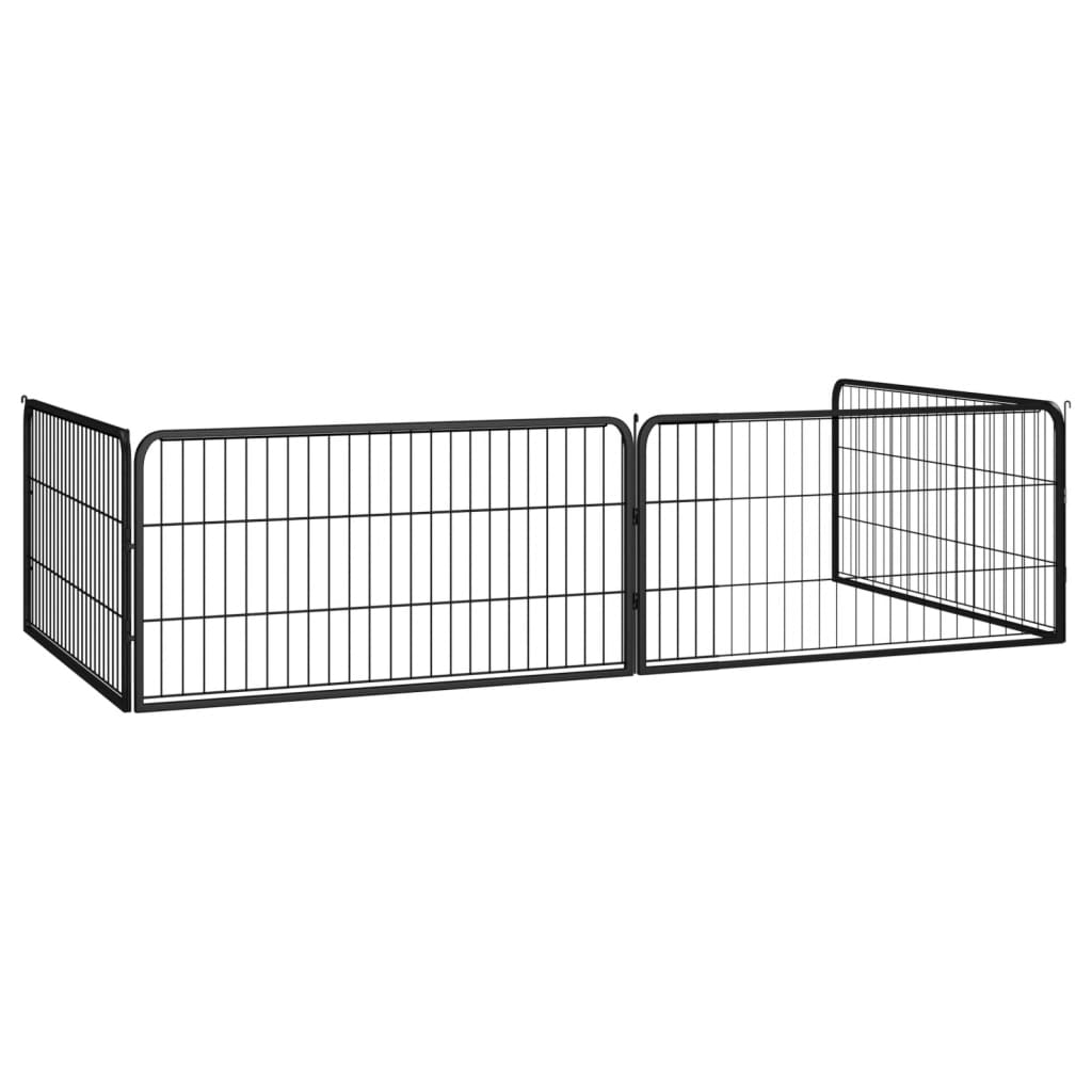 Vidaxl -Hund Kennel 4 Paneele 100x50 cm Pulver -Stahlschwarz