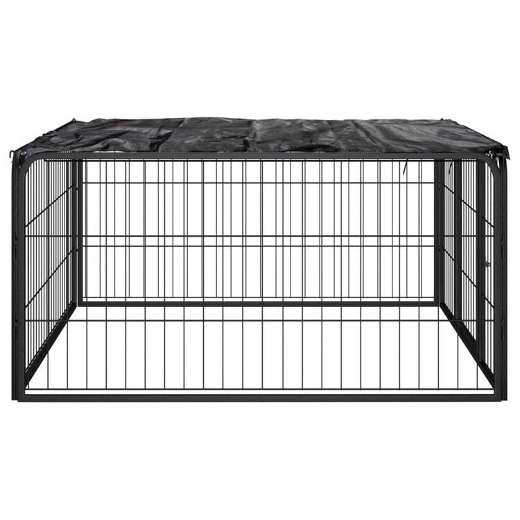 Vidaxl -Hund Kennel 4 Paneele 100x50 cm Pulver -Stahlschwarz