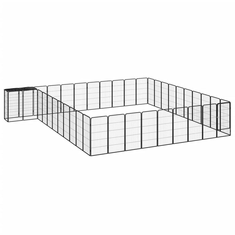 VIDAXL -Hund Kennel 42 Paneele 50 x 100 cm Pulver -Stahlschwarz