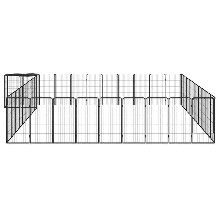 VIDAXL -Hund Kennel 42 Paneele 50 x 100 cm Pulver -Stahlschwarz
