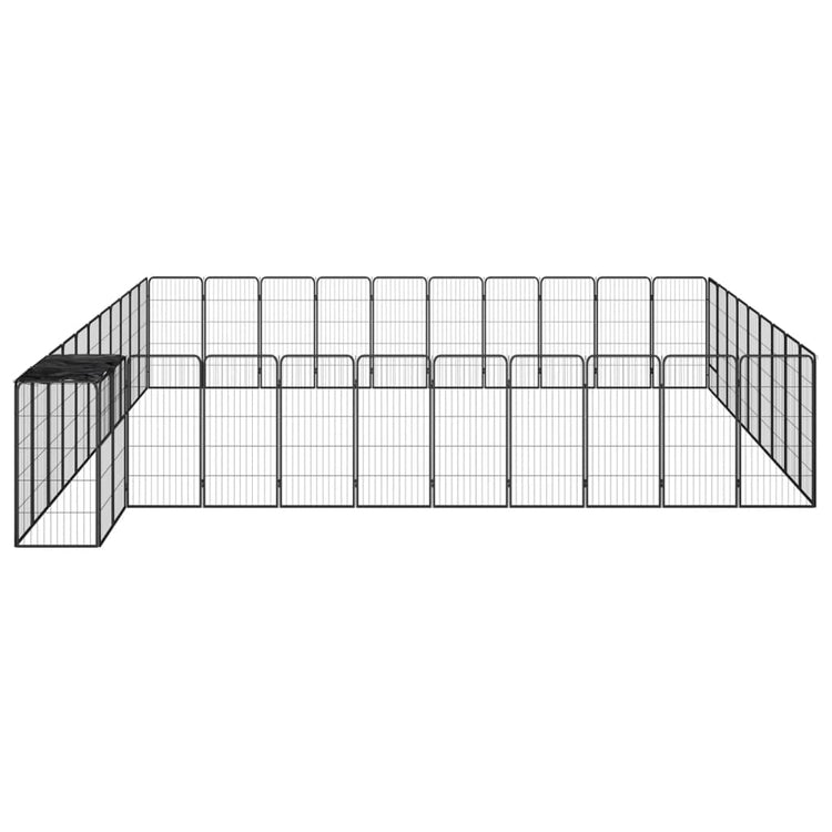 VIDAXL -Hund Kennel 42 Paneele 50 x 100 cm Pulver -Stahlschwarz
