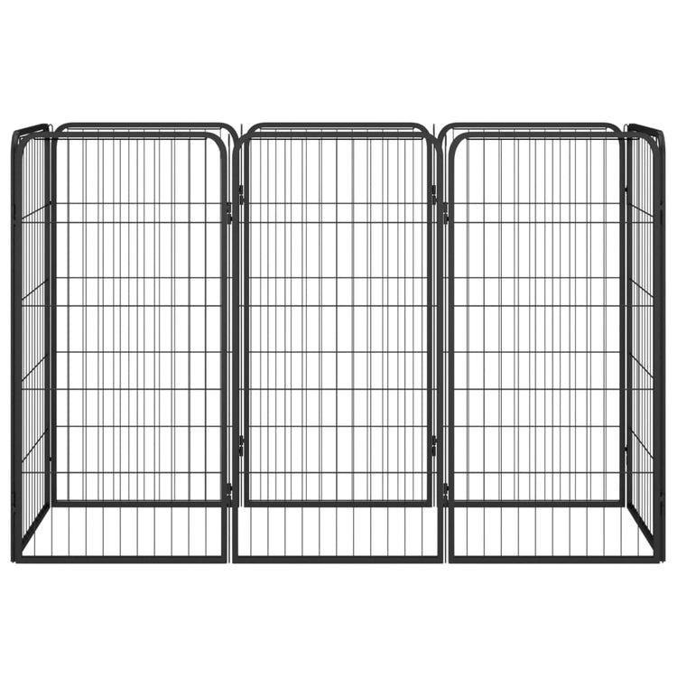 Vidaxl -Hundezwinger 8 Paneele 50 x 100 cm Pulver -Stahlschwarz schwarz