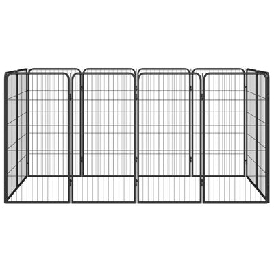 Vidaxl -Hundezwinger 12 Paneele 50 x 100 cm Pulver -Stahlschwarz