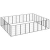 Vidaxl -Hund Kennel 32 Paneele 50 x 100 cm Pulver -Stahlschwarz