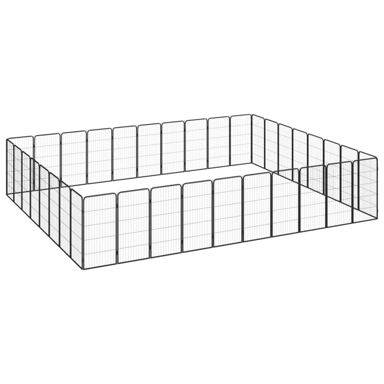 Vidaxl -Hundezwinger 36 Paneele 50 x 100 cm Pulver -Stahlschwarz