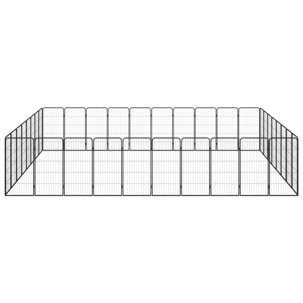 Vidaxl -Hundezwinger 36 Paneele 50 x 100 cm Pulver -Stahlschwarz