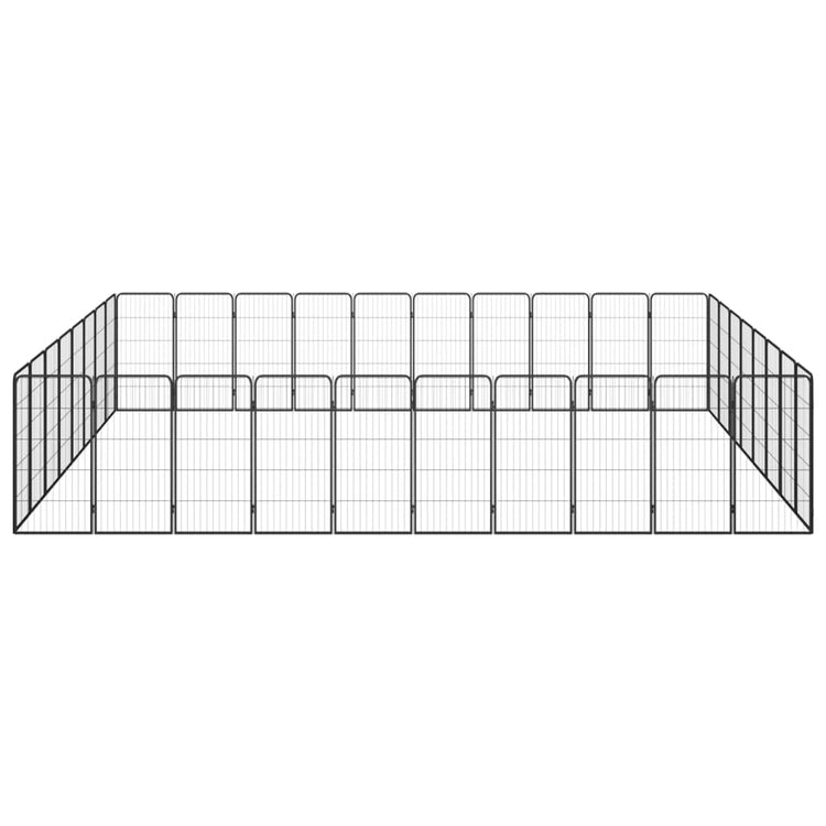 Vidaxl -Hundezwinger 36 Paneele 50 x 100 cm Pulver -Stahlschwarz