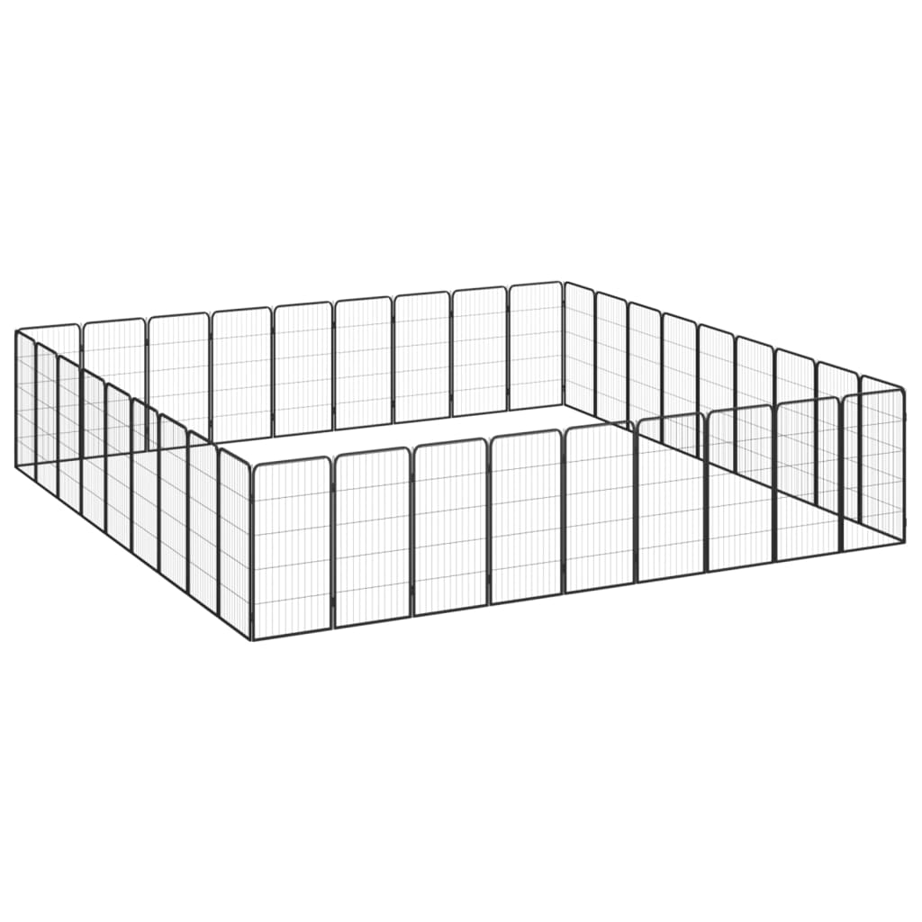 Vidaxl -Hundezwinger 36 Paneele 50 x 100 cm Pulver -Stahlschwarz