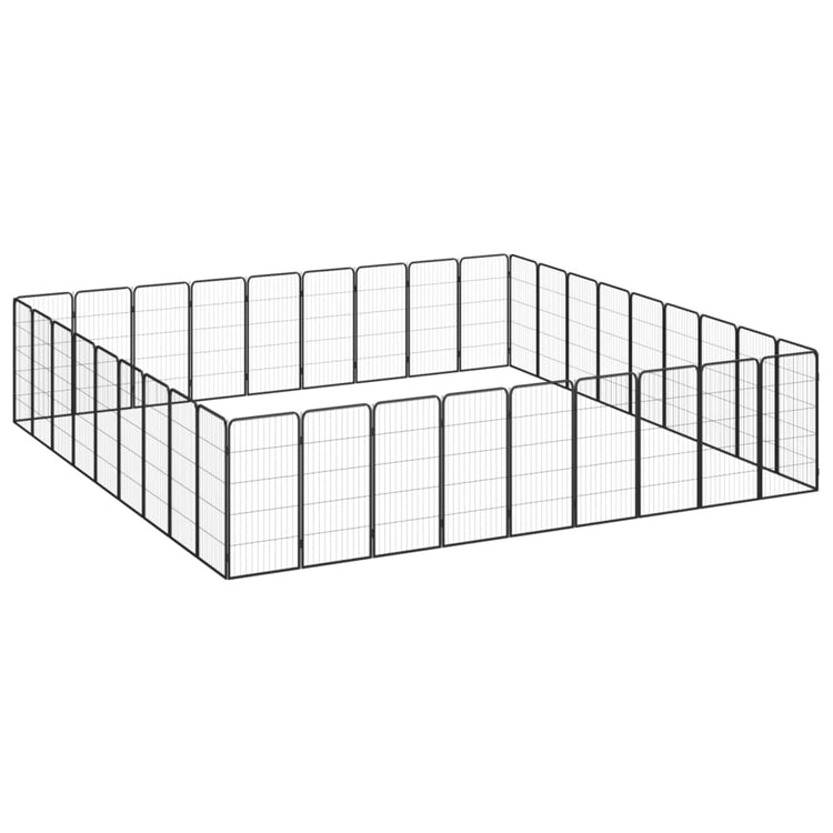 Vidaxl -Hundezwinger 36 Paneele 50 x 100 cm Pulver -Stahlschwarz