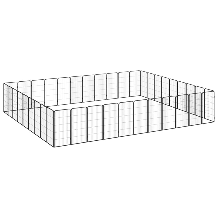 Vidaxl -Hundezwinger 40 Paneele 50 x 100 cm Pulver -Stahlschwarz