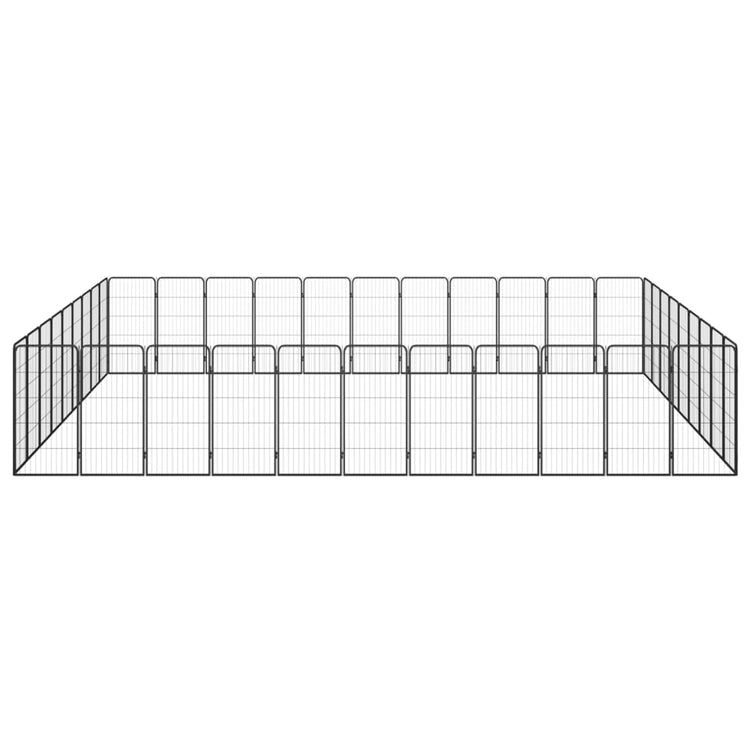 Vidaxl -Hundezwinger 40 Paneele 50 x 100 cm Pulver -Stahlschwarz