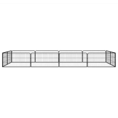 Vidaxl -Hunde Zwinger 12 Paneele 100x50 cm Pulver -Stahlschwarz