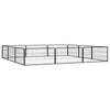 Vidaxl -Hunde Zwinger 12 Paneele 100x50 cm Pulver -Stahlschwarz
