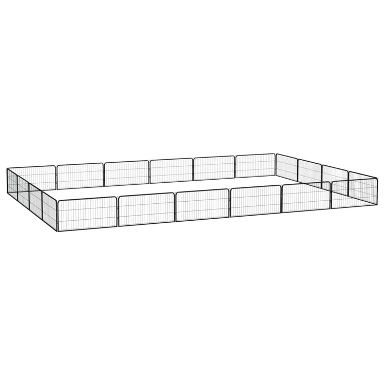 Vidaxl -Hundezwinger 20 Paneele 100x50 cm Pulver -Stahlschwarz