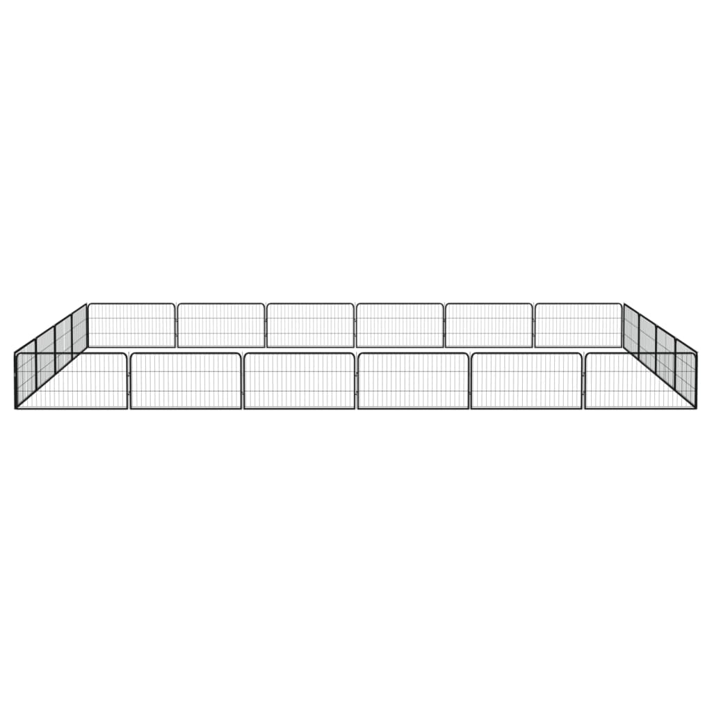 Vidaxl -Hundezwinger 20 Paneele 100x50 cm Pulver -Stahlschwarz