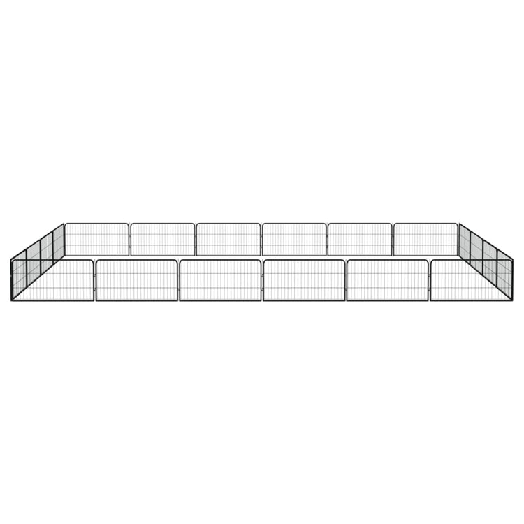 Vidaxl -Hundezwinger 20 Paneele 100x50 cm Pulver -Stahlschwarz