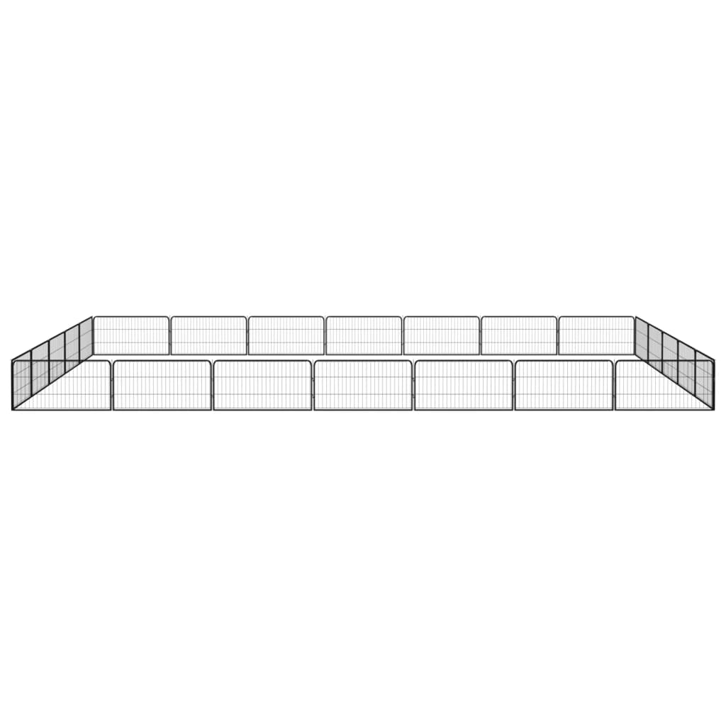 Vidaxl -Hundezwinger 24 Paneele 100x50 cm Pulver -Stahlschwarz