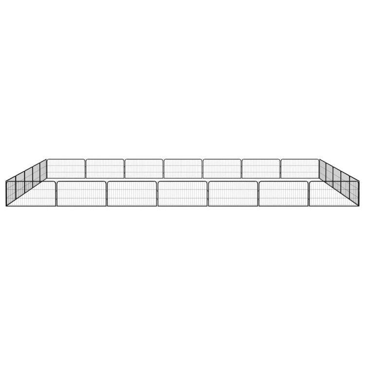 Vidaxl -Hundezwinger 24 Paneele 100x50 cm Pulver -Stahlschwarz
