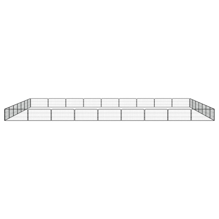 Vidaxl -Hund Kennel 32 Paneele 100x50 cm Pulver -Stahlschwarz