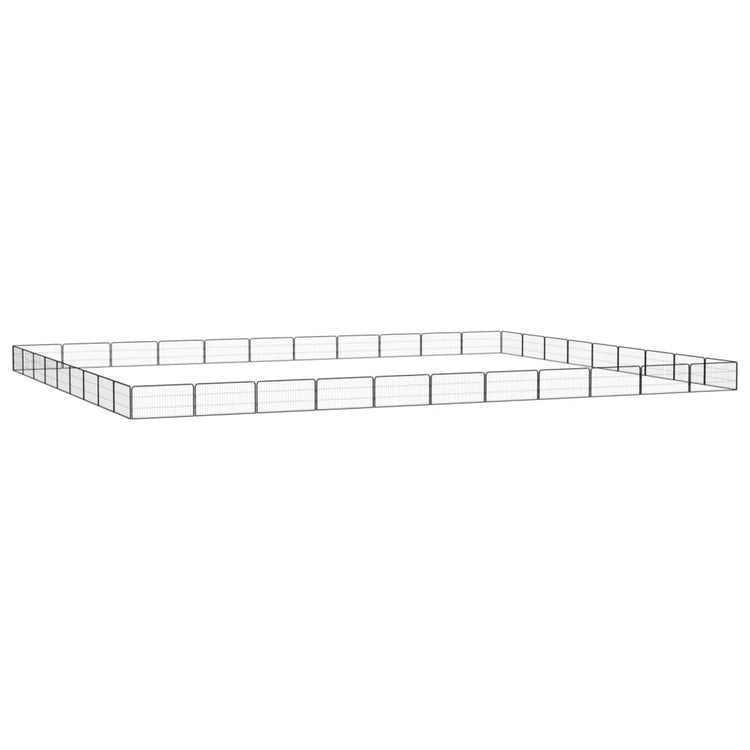 Vidaxl -Hundezwinger 40 Paneele 100x50 cm Pulver -Stahlschwarz