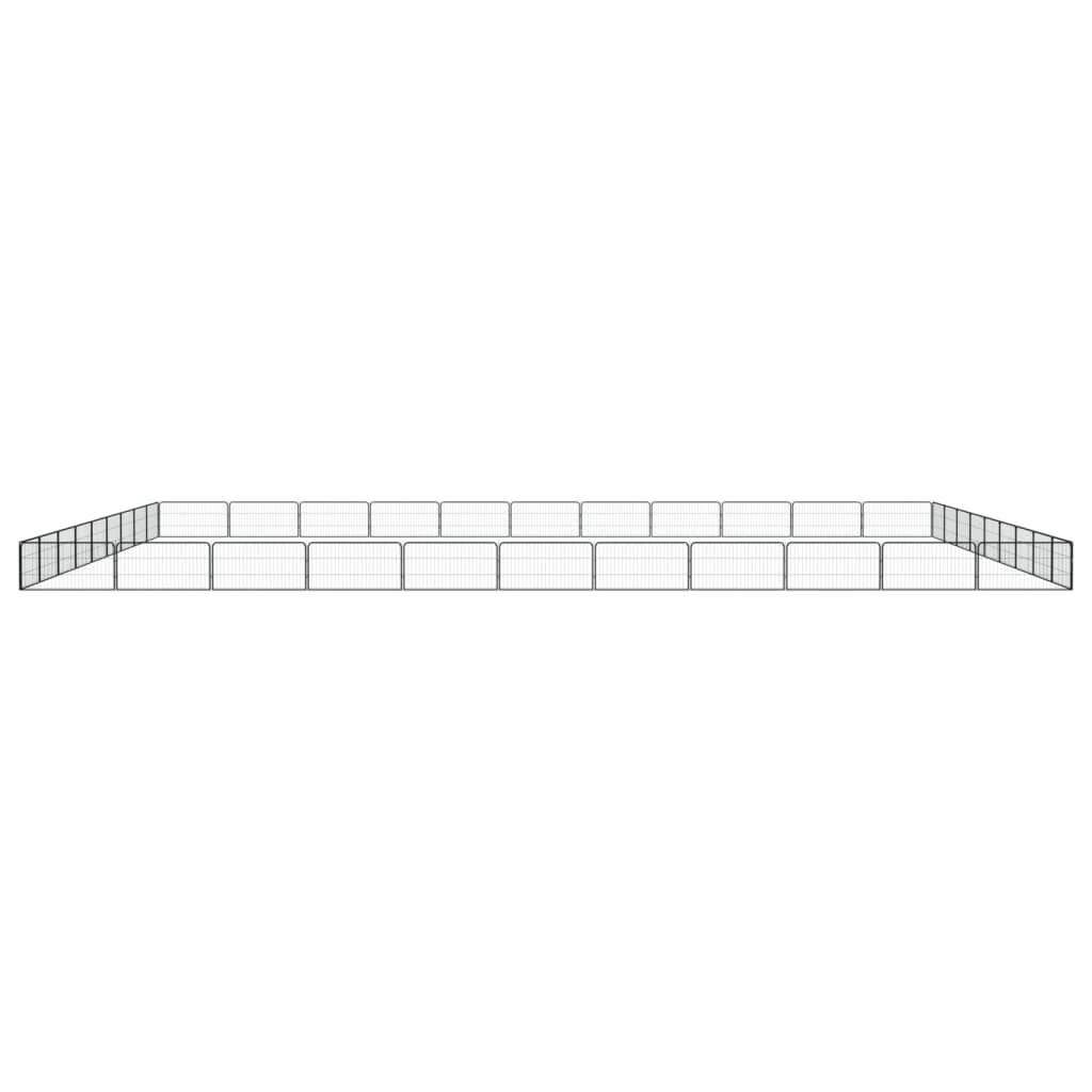 Vidaxl -Hundezwinger 40 Paneele 100x50 cm Pulver -Stahlschwarz