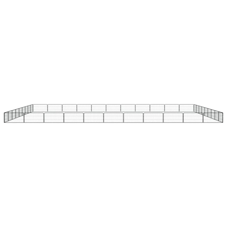 Vidaxl -Hundezwinger 40 Paneele 100x50 cm Pulver -Stahlschwarz