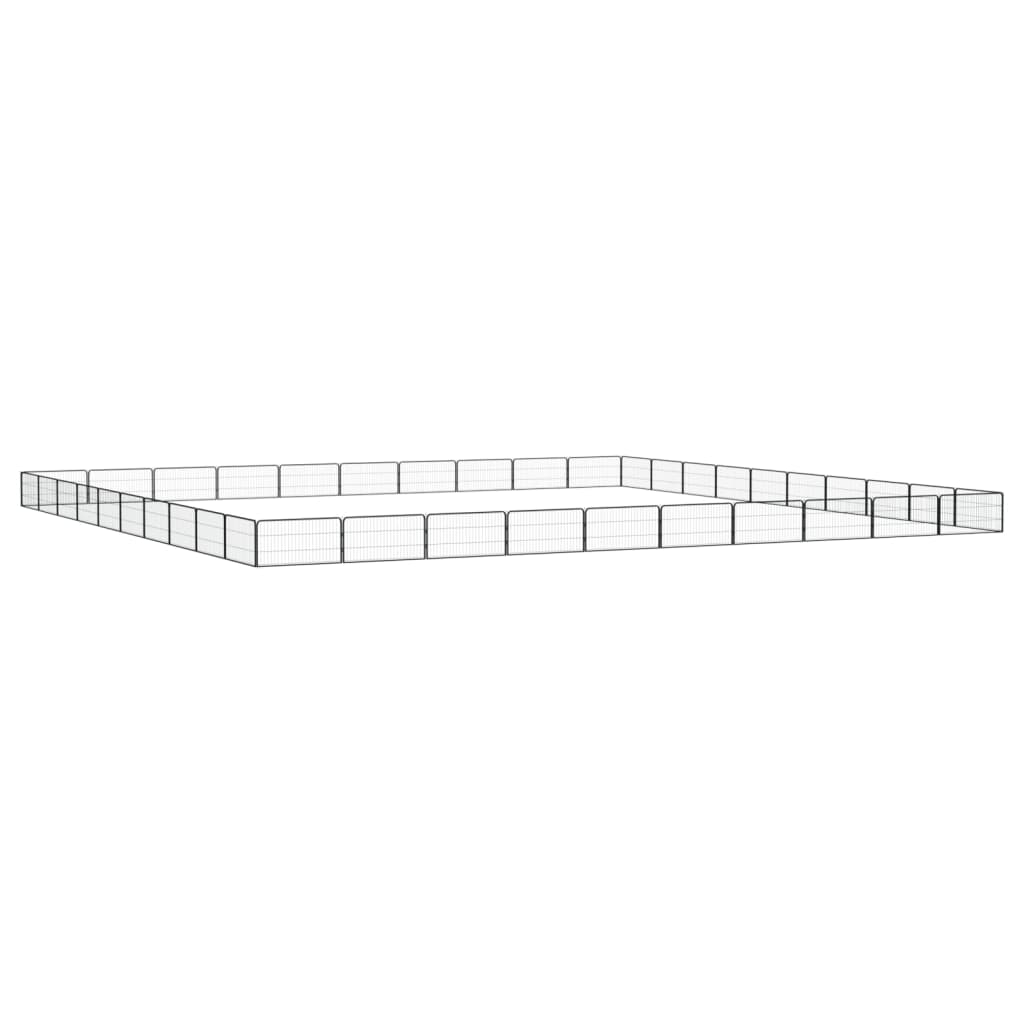 Vidaxl -Hundezwinger 40 Paneele 100x50 cm Pulver -Stahlschwarz