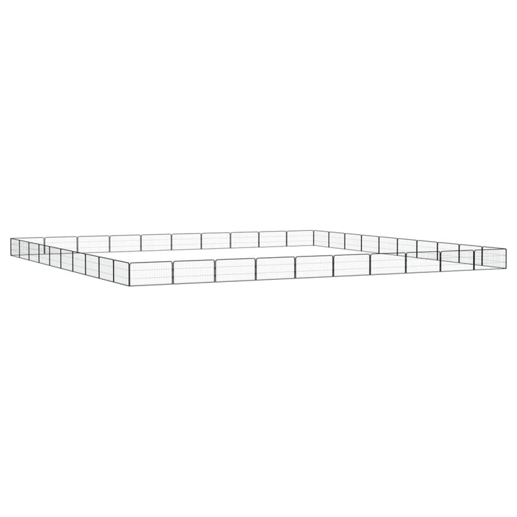 Vidaxl -Hundezwinger 40 Paneele 100x50 cm Pulver -Stahlschwarz