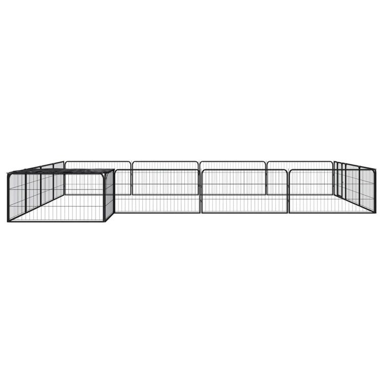 Vidaxl -Hund Kennel 16 Paneele 100x50 cm Pulver -Stahlschwarz