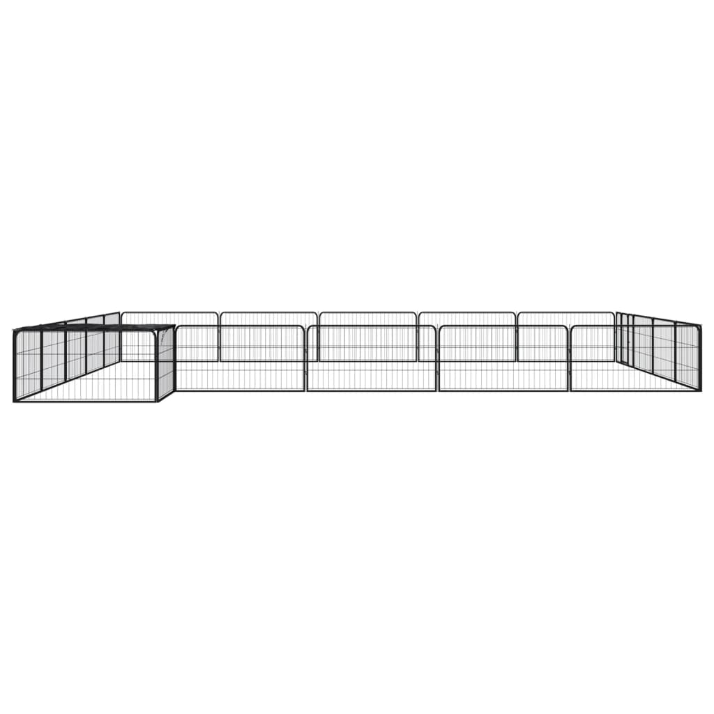 Vidaxl -Hundezwinger 20 Paneele 100x50 cm Pulver -Stahlschwarz