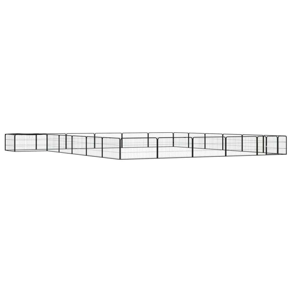 Vidaxl -Hundezwinger 24 Paneele 100x50 cm Pulver -Stahlschwarz