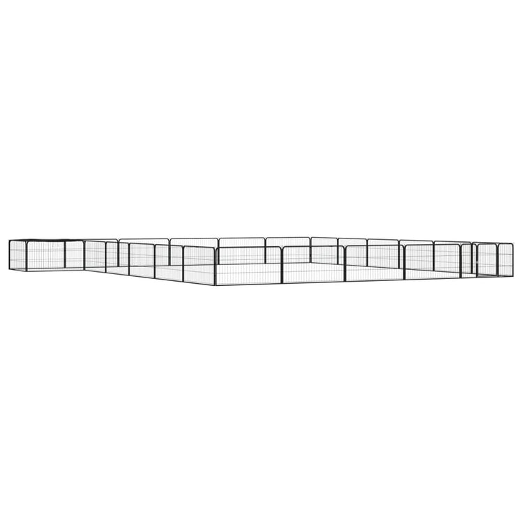 Vidaxl -Hundezwinger 24 Paneele 100x50 cm Pulver -Stahlschwarz