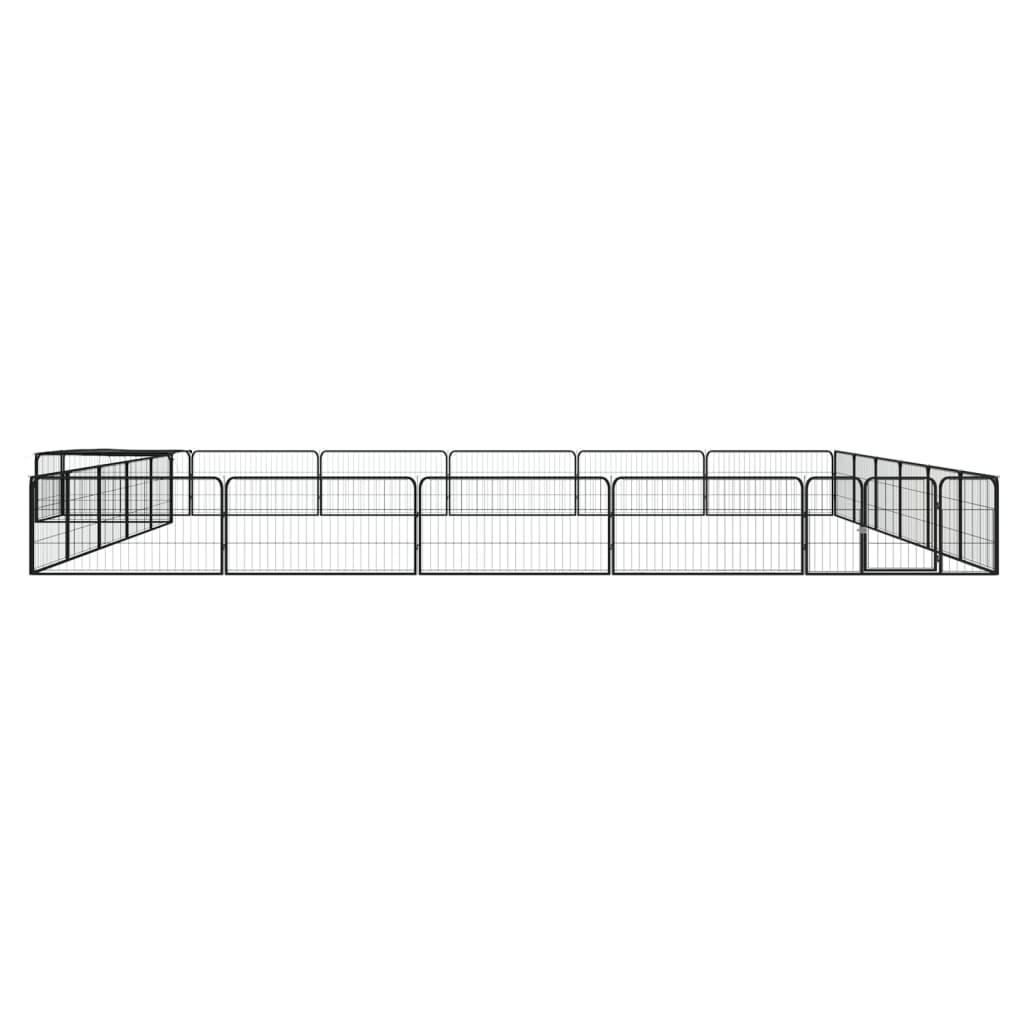 Vidaxl -Hundezwinger 24 Paneele 100x50 cm Pulver -Stahlschwarz