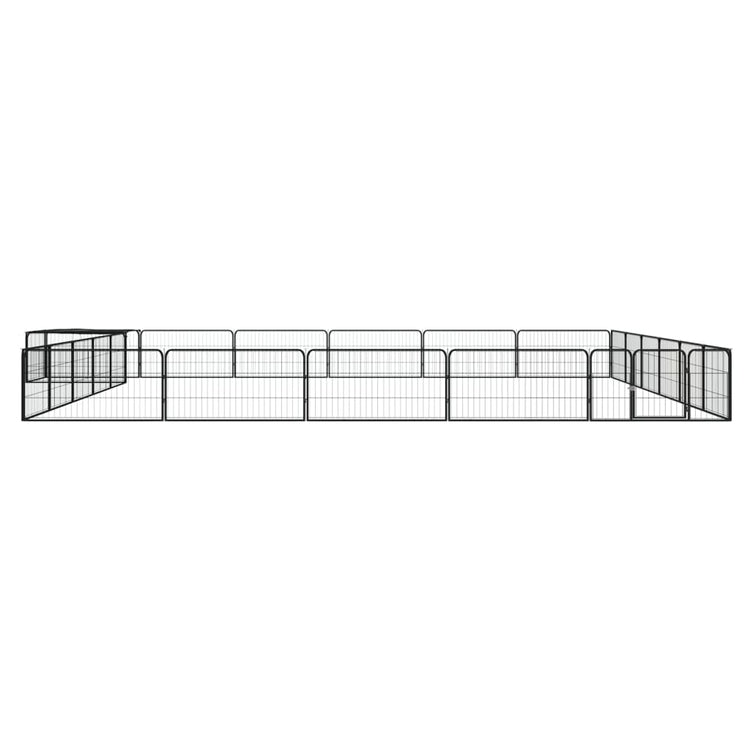 Vidaxl -Hundezwinger 24 Paneele 100x50 cm Pulver -Stahlschwarz