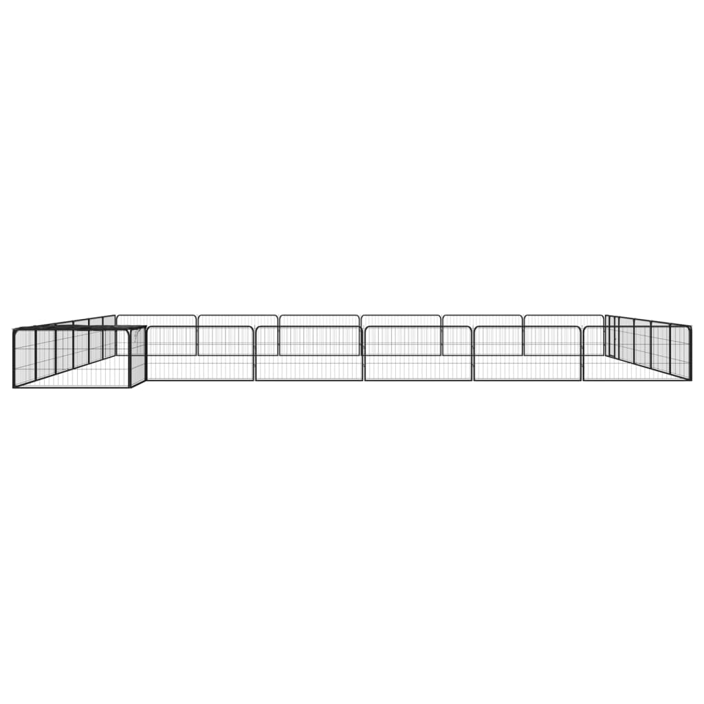 Vidaxl -Hundezwinger 24 Paneele 100x50 cm Pulver -Stahlschwarz