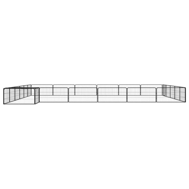 Vidaxl -Hundezwinger 24 Paneele 100x50 cm Pulver -Stahlschwarz