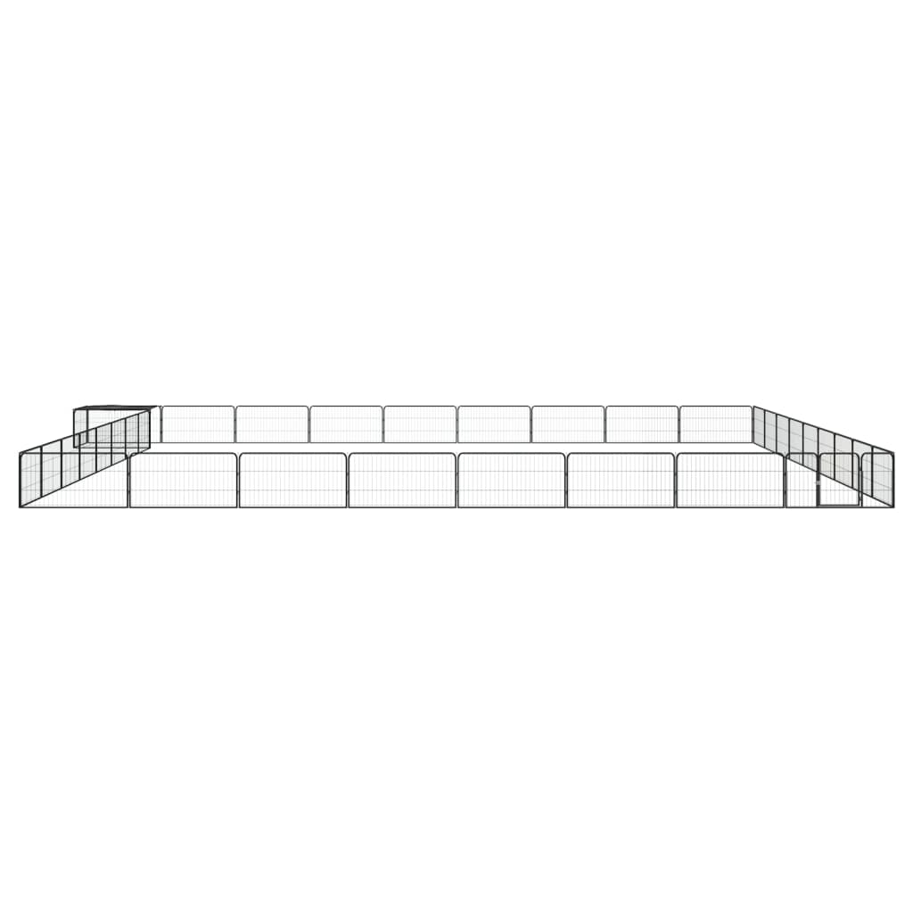 Vidaxl -Hund Kennel 36 Paneele 100x50 cm Pulver -Stahlschwarz