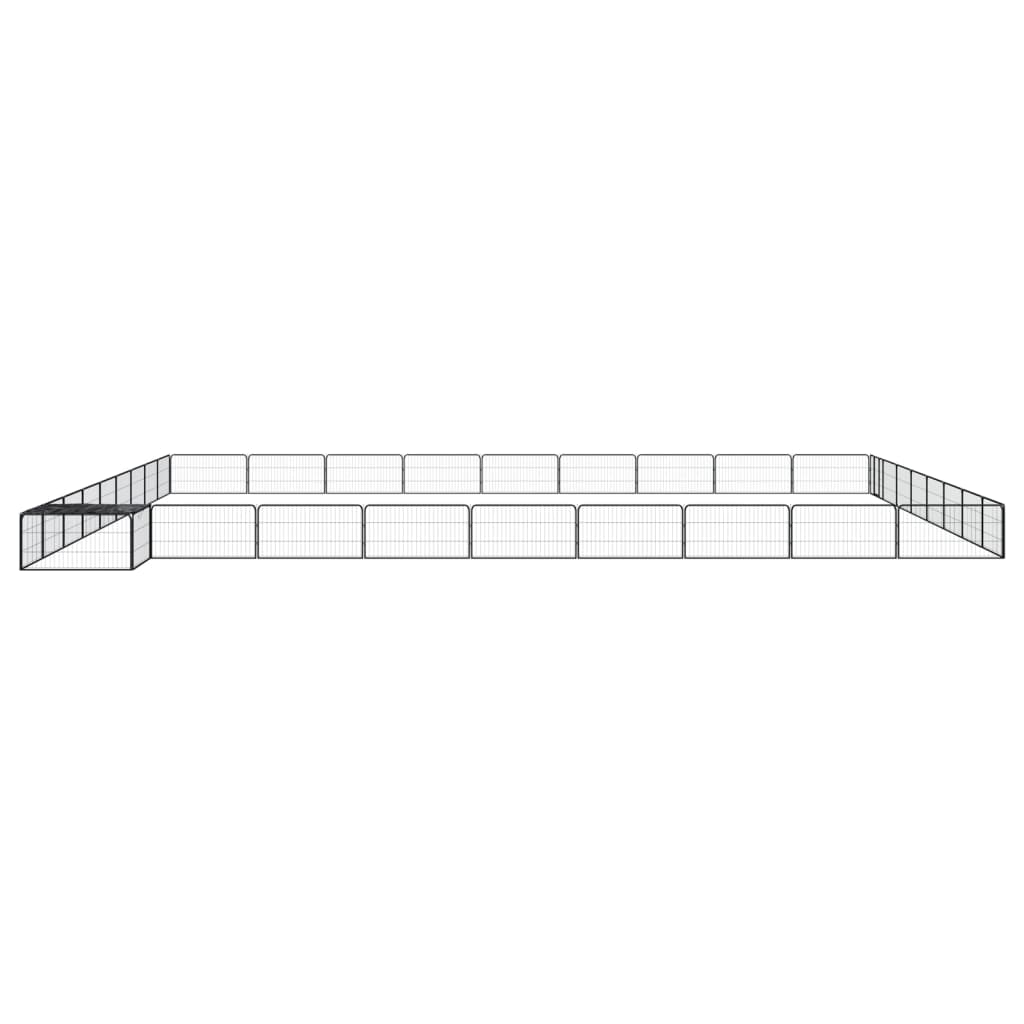 Vidaxl -Hund Kennel 36 Paneele 100x50 cm Pulver -Stahlschwarz