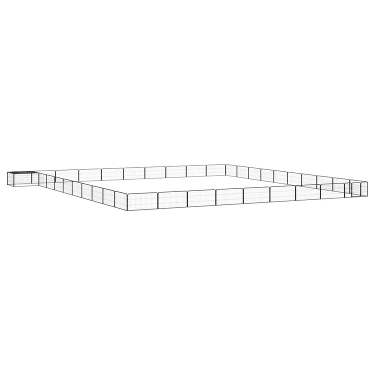 Vidaxl -Hundezwinger 40 Paneele 100x50 cm Pulver -Stahlschwarz