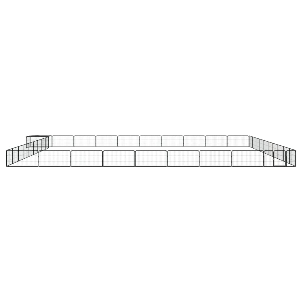 Vidaxl -Hundezwinger 40 Paneele 100x50 cm Pulver -Stahlschwarz