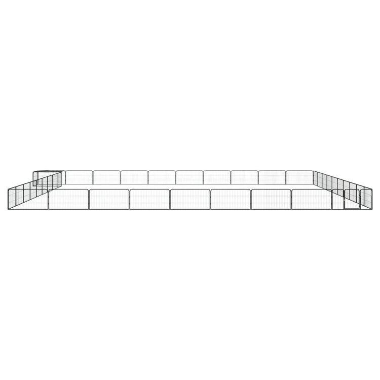 Vidaxl -Hundezwinger 40 Paneele 100x50 cm Pulver -Stahlschwarz