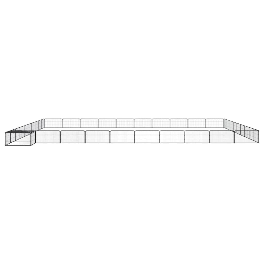 Vidaxl -Hundezwinger 40 Paneele 100x50 cm Pulver -Stahlschwarz