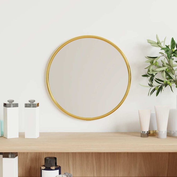 Vidaxl -Wandspiegel um Ø20 cm Gold gefärbt