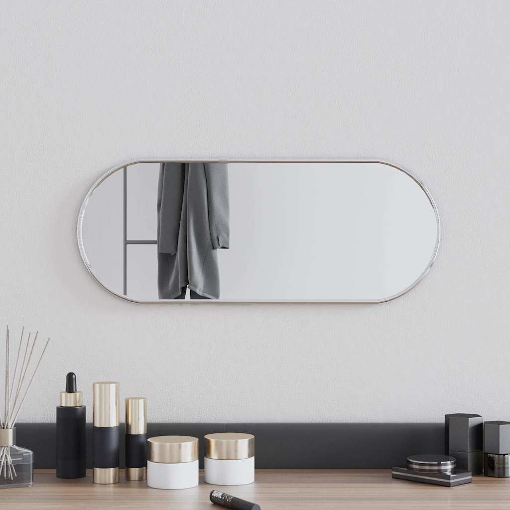 Vidaxl -Wandspiegel 50x20 cm oval Silberfarbe